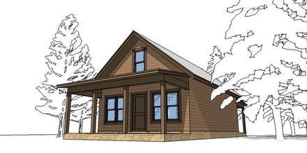 Cabin House Plan 67535 with 2 Beds, 1 Baths