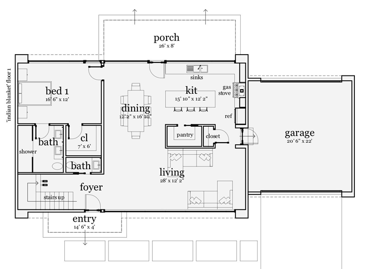  House  Plan  67594 Modern  Style with 2754 Sq Ft 4 Bed 2 