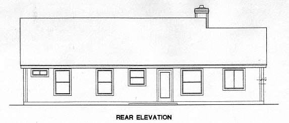 One-Story Traditional Rear Elevation of Plan 67603