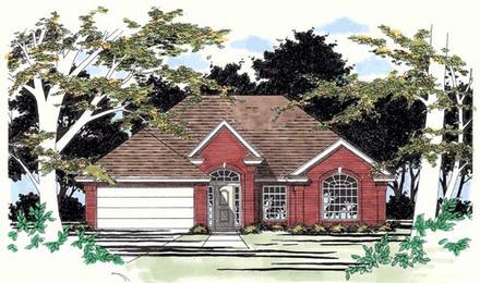 One-Story Ranch Elevation of Plan 67607