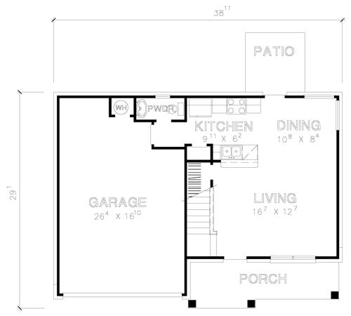 Narrow Lot Traditional Level One of Plan 67612