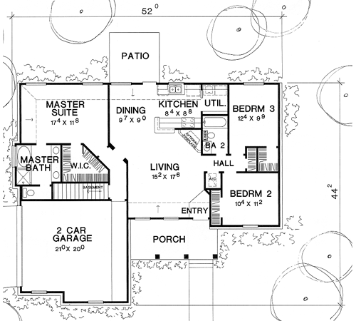 One-Story Traditional Level One of Plan 67614