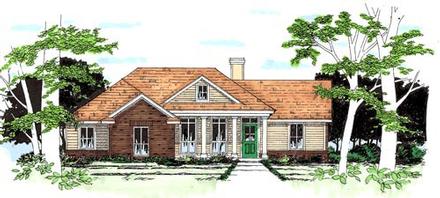 One-Story Traditional Elevation of Plan 67614