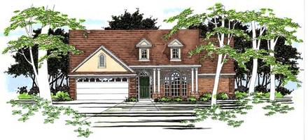 One-Story Traditional Elevation of Plan 67617