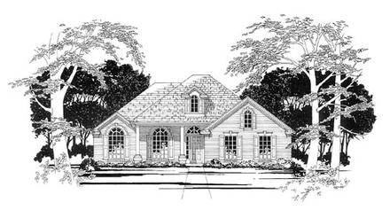 European One-Story Traditional Elevation of Plan 67629