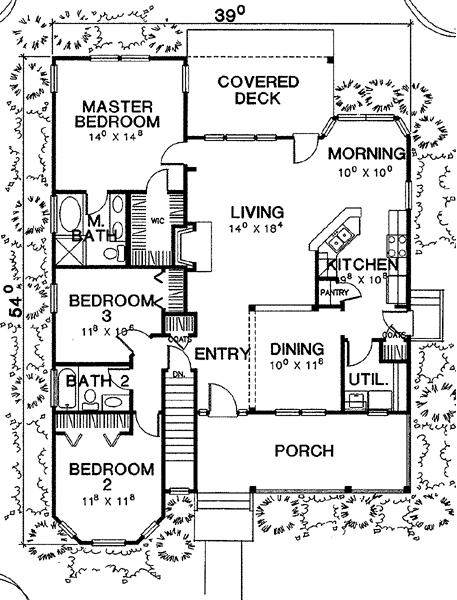 European Narrow Lot One-Story Level One of Plan 67632