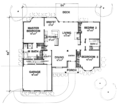 European One-Story Level One of Plan 67636
