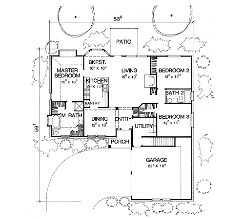 One-Story Traditional Level One of Plan 67639