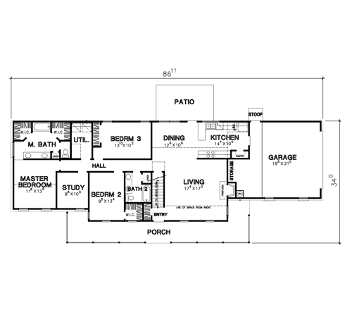 Country One-Story Level One of Plan 67641