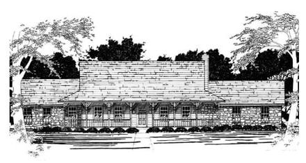 Country One-Story Elevation of Plan 67641