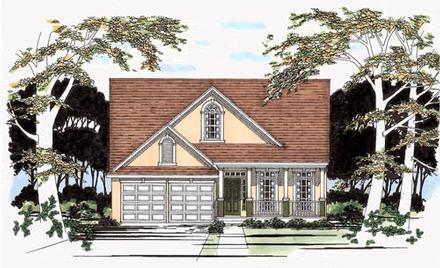 Narrow Lot Traditional Elevation of Plan 67672