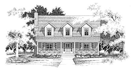 Cape Cod Elevation of Plan 67683