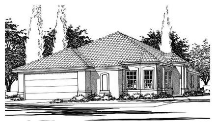 One-Story Traditional Elevation of Plan 67688