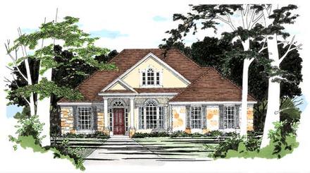 One-Story Traditional Elevation of Plan 67692