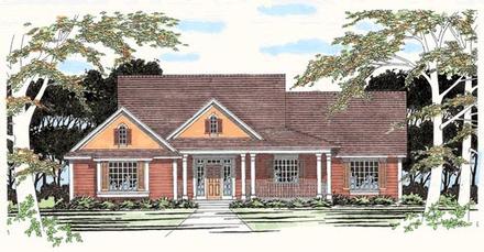 One-Story Traditional Elevation of Plan 67701