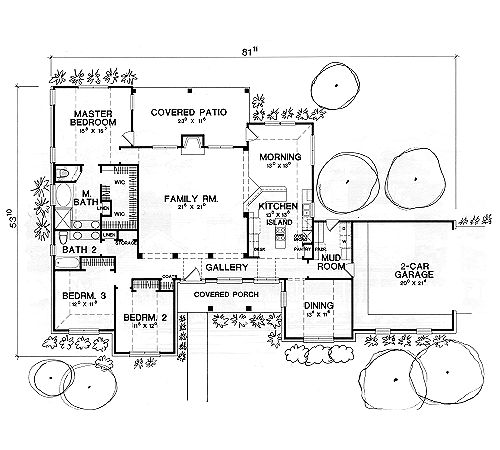 European One-Story Level One of Plan 67709