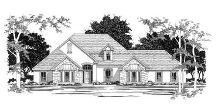 One-Story Traditional Elevation of Plan 67710