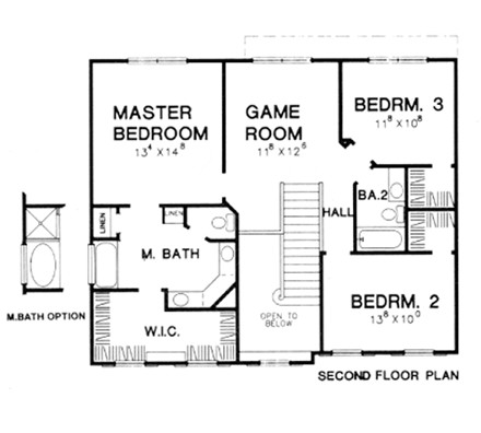 House Plan 67713 Second Level Plan