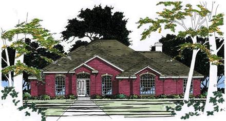 One-Story Traditional Elevation of Plan 67716