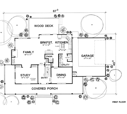 House Plan 67717 First Level Plan