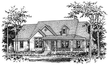 One-Story Traditional Elevation of Plan 67721