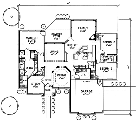 House Plan 67723 First Level Plan