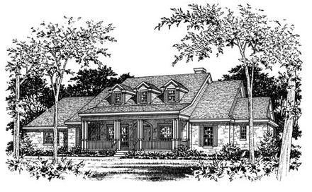 One-Story Traditional Elevation of Plan 67724