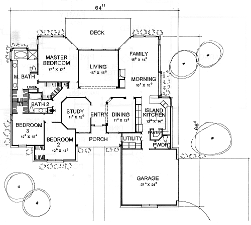 One-Story Traditional Level One of Plan 67725