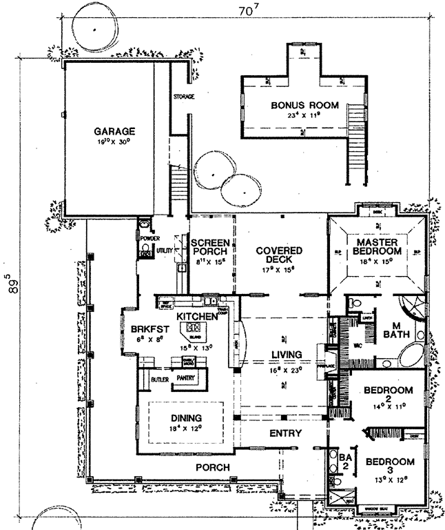 Bungalow Level One of Plan 67730