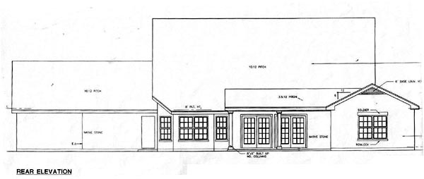 Country One-Story Rear Elevation of Plan 67732