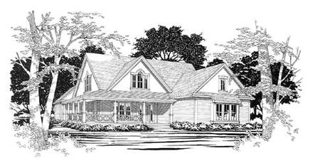 One-Story Traditional Elevation of Plan 67741