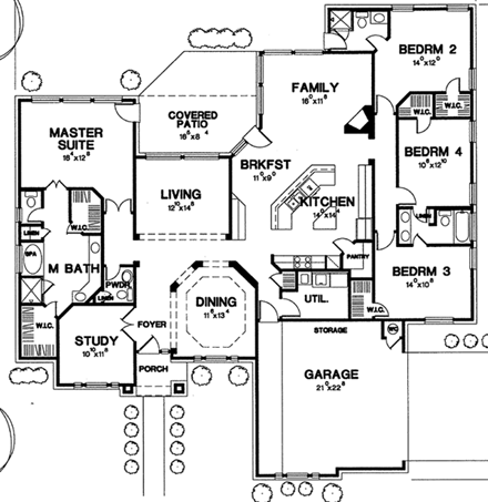 House Plan 67760 First Level Plan