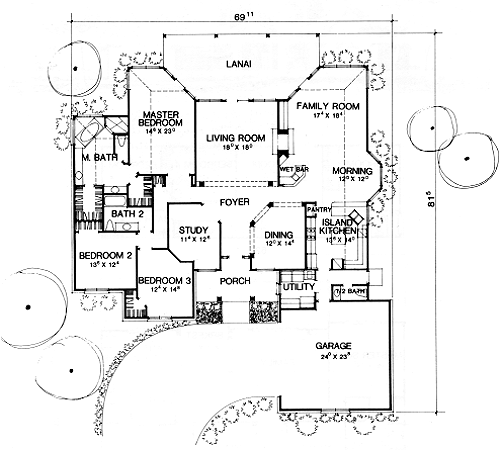 One-Story Traditional Level One of Plan 67786