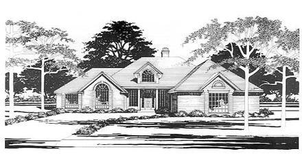 One-Story Traditional Elevation of Plan 67786