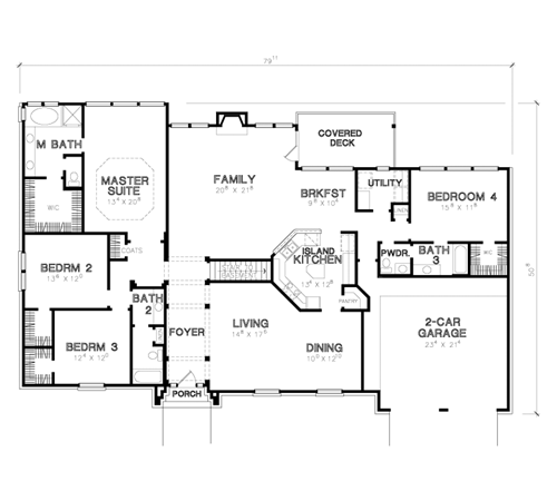 European One-Story Level One of Plan 67787