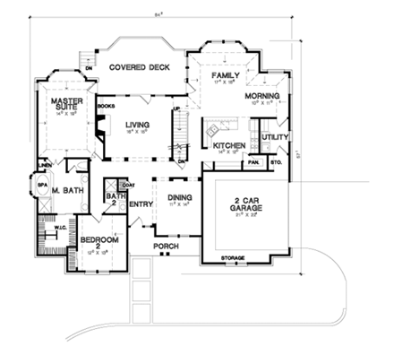 House Plan 67794 First Level Plan