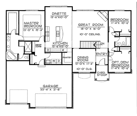 House Plan 67857 First Level Plan