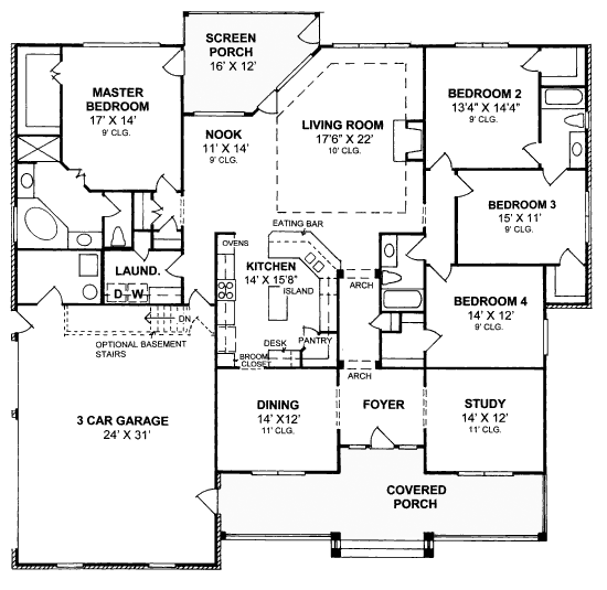 Colonial Traditional Level One of Plan 67881