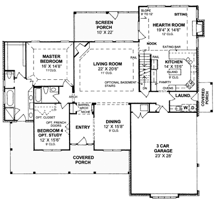 House Plan 67883 First Level Plan