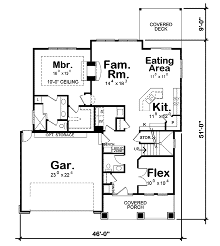 House Plan 67888 First Level Plan