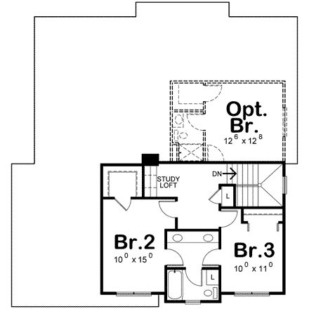 House Plan 67888 Second Level Plan