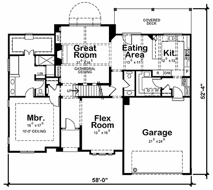 House Plan 67891 First Level Plan