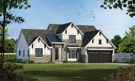 Craftsman Elevation of Plan 67891