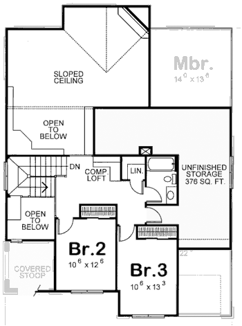 Narrow Lot Tudor Level Two of Plan 67901