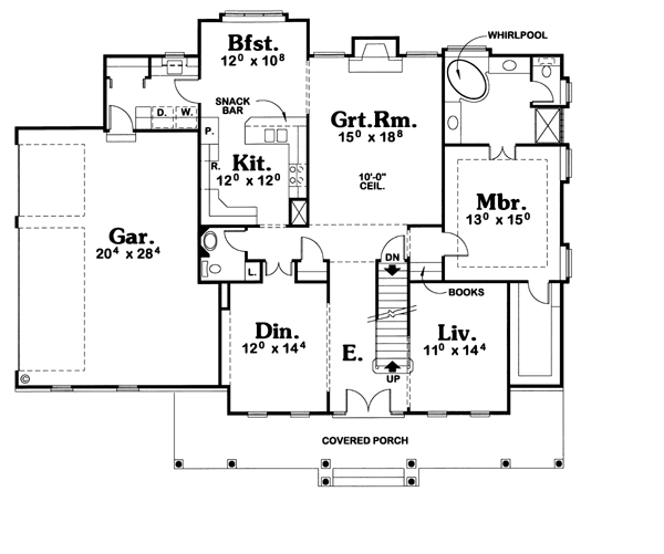 Country Farmhouse Southern Level One of Plan 68086