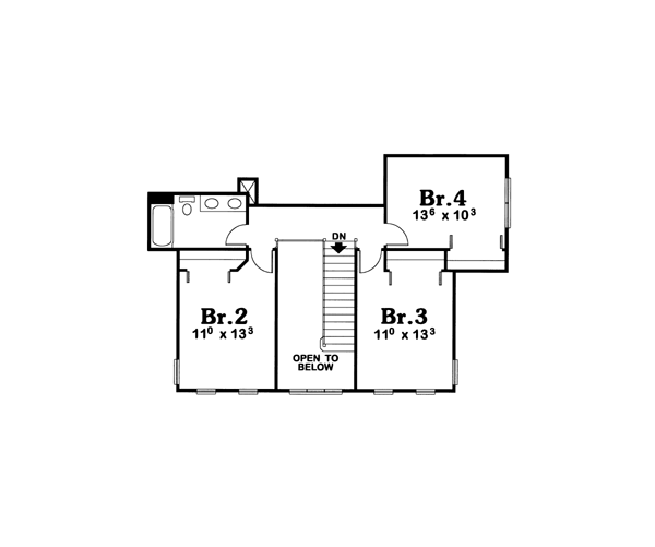 Country Farmhouse Southern Level Two of Plan 68086