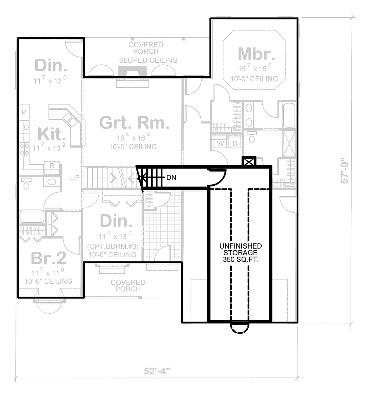 One-Story Ranch Traditional Level Two of Plan 68095