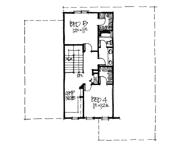 Bungalow Country Southern Level Two of Plan 68115