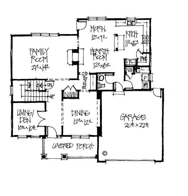 Bungalow Level One of Plan 68118