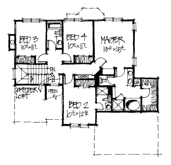 Bungalow Country Southern Level Two of Plan 68119